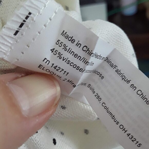 ELOQUII Linen Blend Smocked Ruffle Mini Dress Size 14 - Picture 9 of 11